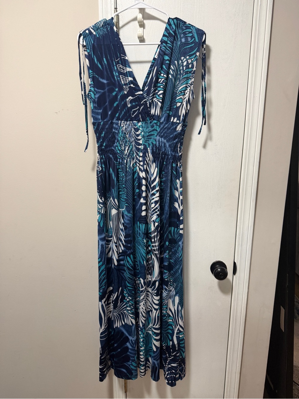 Blue & Teal Tropical Maxi Dress NwT s/m